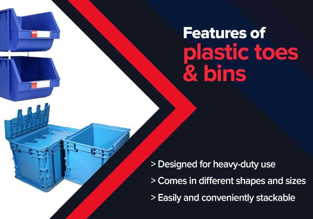 Features of plastic bins and totes